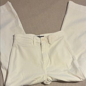 Quince White Denim High-Rise Cropped Jeans, Sz 26